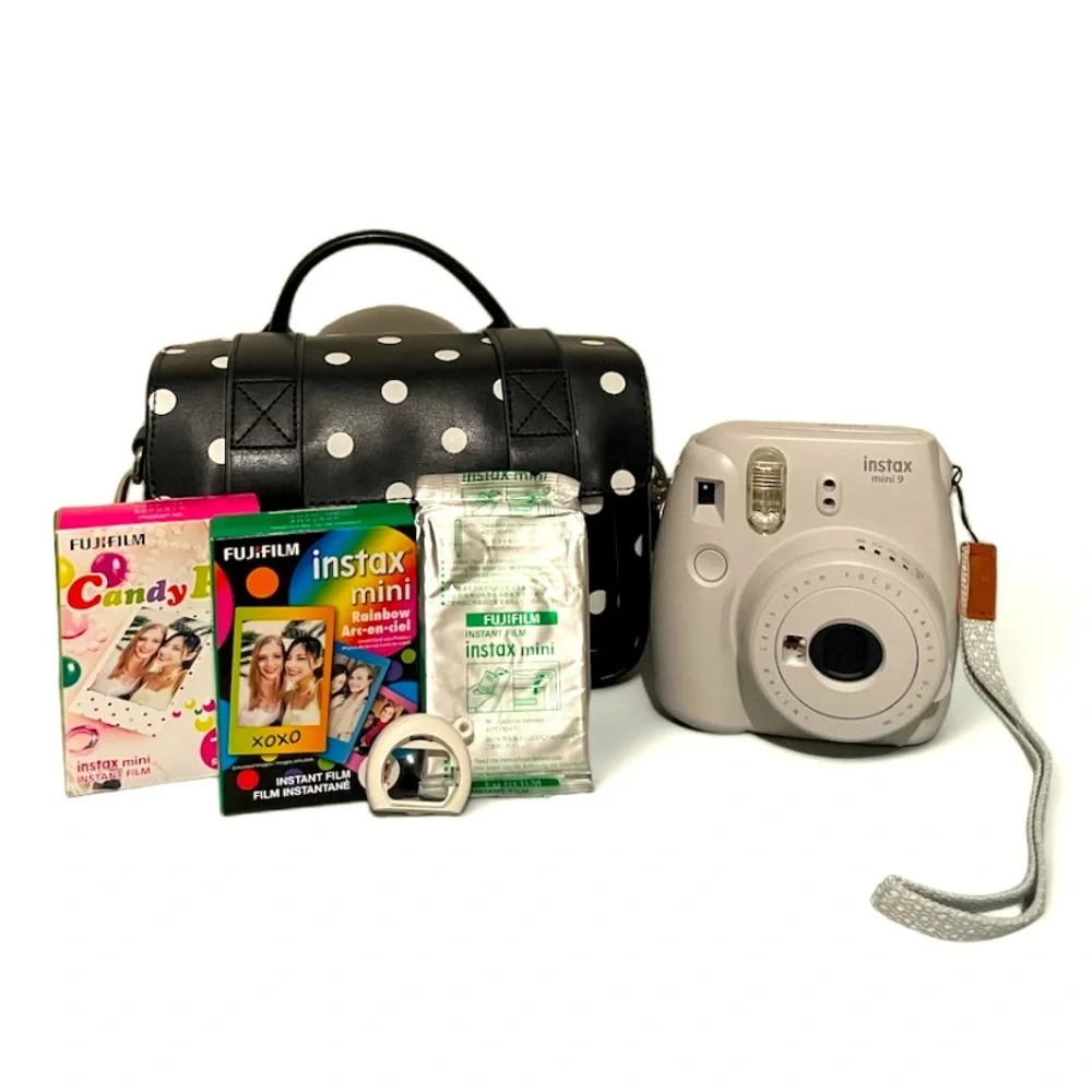 Fujifilm Instax Mini 9 Instant Camera Smokey White + Bundle